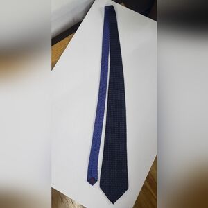 Tommy Hilfiger Navy and Royal Blue Dot Patterned Men's Ties